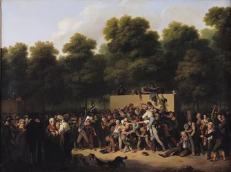 Die Verteilung von Essen und Wein auf den Champs-Elysees, 1822